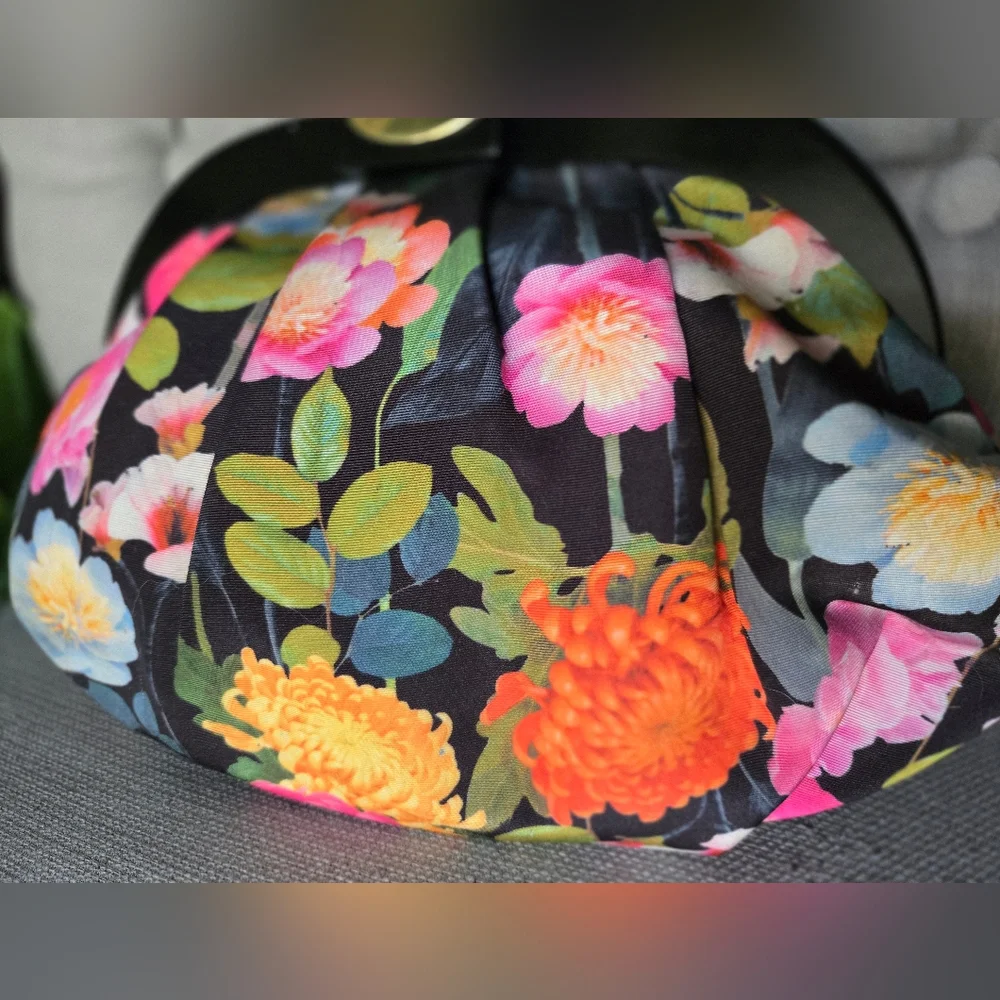 Nine West Black Floral Clutch with Multicolor Flowers